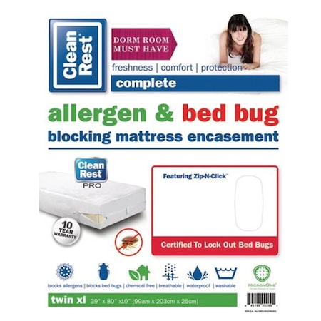 Cleanrest Mattress/Box Spring Protector, 39"W, White 845168011112