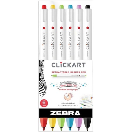 Clickart Retractable Marker Pen, 0.6 mm 69006