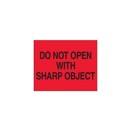 Bubblefast 8 x 10'' - ''Do Not Open with Sharp Object'' Fluorescent Red Labels BFDL1631