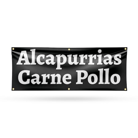 Signmission Alcapurrias Carne Pollo, 24 Inch x 72 Inch, Vinyl Banner B-72-30457