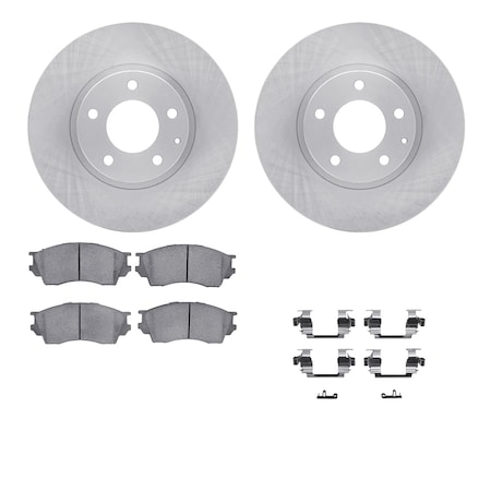 Dynamic Friction Co DFC Brake Rotor with 5000 Brake Pads and Hardware Kit 6512-80169