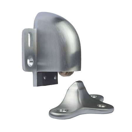 Rockwood Automatic Door Holder and Stop with FH/MS Plastic Anchors Satin Chrome Finish 491RKW26D