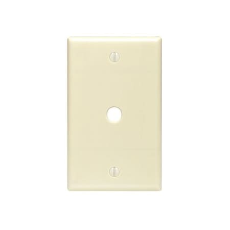 Leviton Telephone/Cable Wallplate, Midway Size, Gang 1, Ivory 80513-I