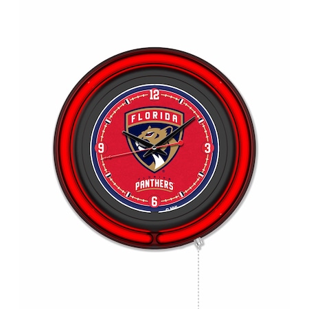 Holland Bar Stool Florida Panthers 15 Double Neon Wall Clock Clk15BK