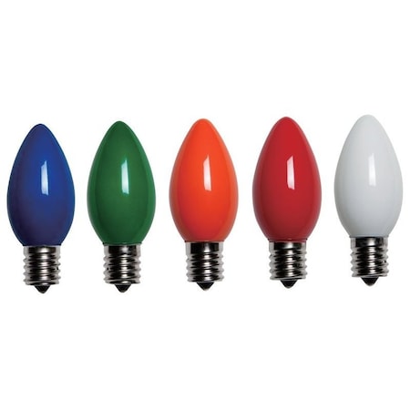 Santas Forest LED Filament Retro Replacement Bulb, Opaque, C7, Multi Color 25780