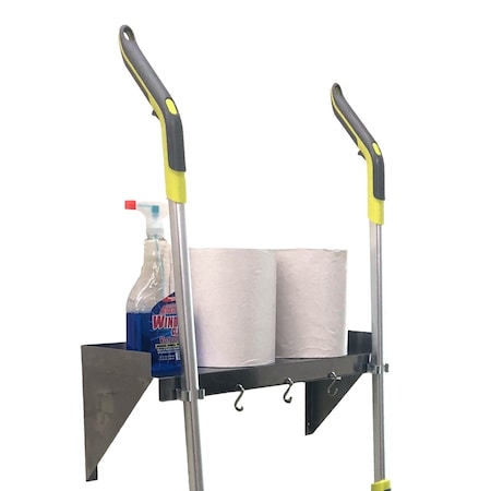 Omnimed Stainless Steel Janitorial Shelf (24in  W x 8in  D x 9.5in  H) 301004