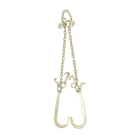Mytee Products 5/16in G70 V-Chain Bridle w/ 15in Large J Hooks, T- Hook & J-Hook w/ Grab Hooks 3ft Legs CH5163V-J-TJ-GH