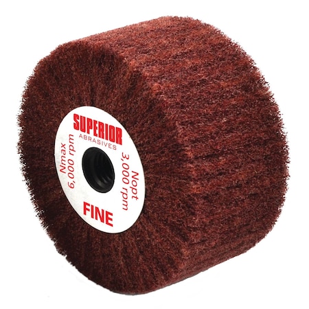 Superior Abrasives SATIN UNMOUNTED FLAP BRUSH ANGLE GRINDER HEAVY DUTY AO 4 X 2 X 5/8-11 FEMALE THREAD FINE A010142