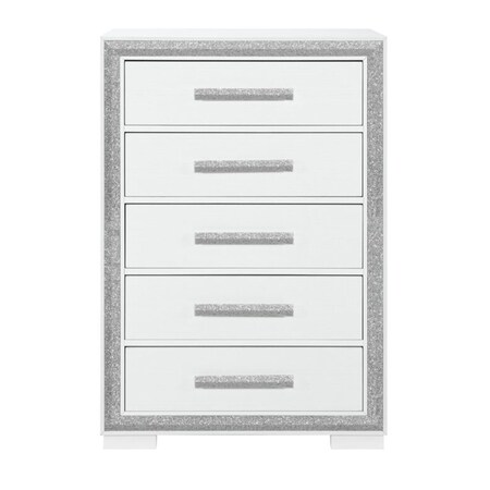 Homeroots 33" Silver Wood Five Drawer Dresser 633695