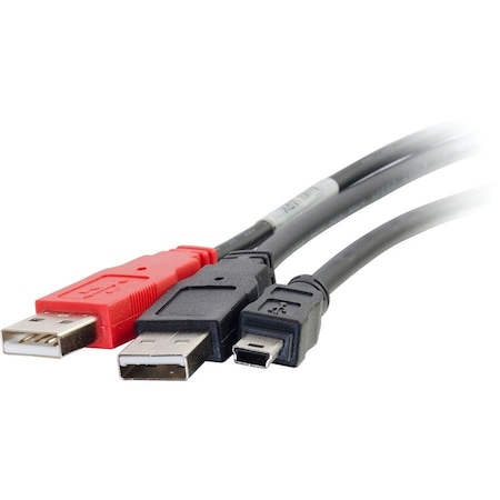 C2G 6ft USB 2.0 One Mini-b Male to Two A Male Y-Cable 28107