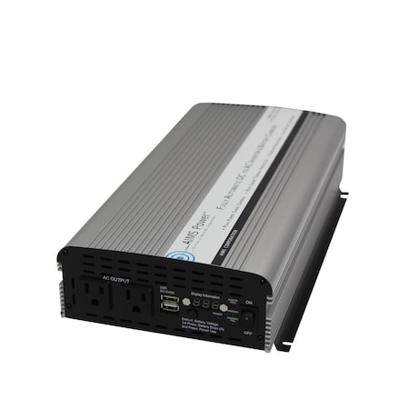 Aims Power Power Inverter and Battery Charger, Modified Sine, 3,000 W Peak, 1,500 W Continuous, 2 Outlets PWRIC1500W