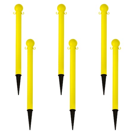 Mr. Chain 3" Yellow Ground Pole (6-Pack) 95502-6