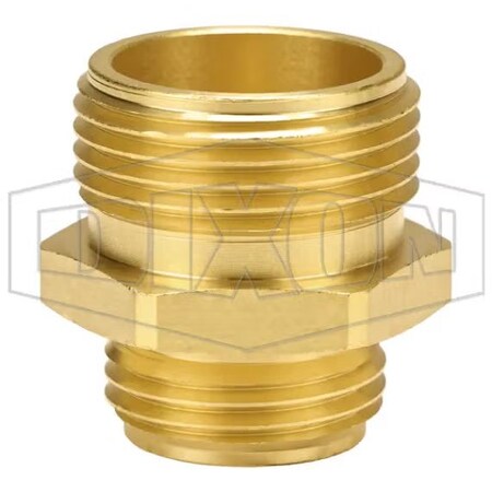 Dixon Garden Hose Adapter, 3/4-11-1/2 x 1-11-1/2, Male Garden Hose Thread x MNPSH, Brass, Domestic 5091612C