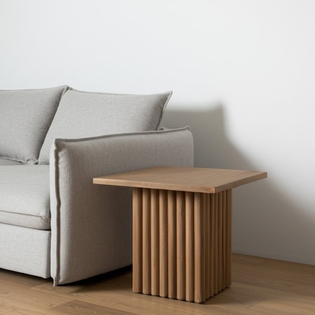 Homeroots 22" Brown Solid Wood Square Block End Table 604029