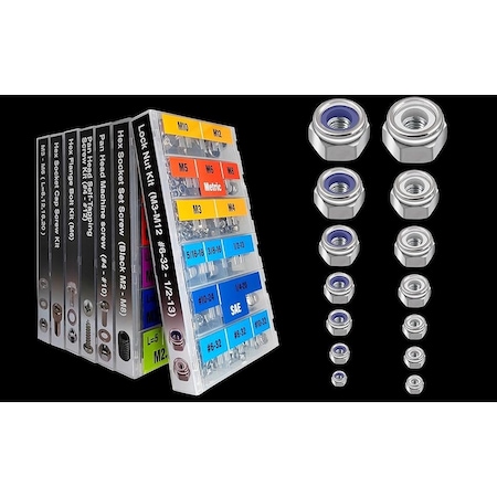 Florida Tools Lock Nuts Assortment Stainless Steel 304 Metric locknut 444 pcs FT444-15LNSS