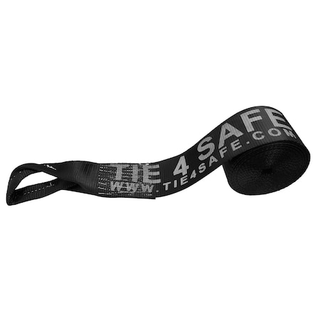 Tie 4 Safe 4'' x 40' Winch Straps w/ Loop End WLL: 5,400 lbs. Black. TWS44-40-BLK-C-1