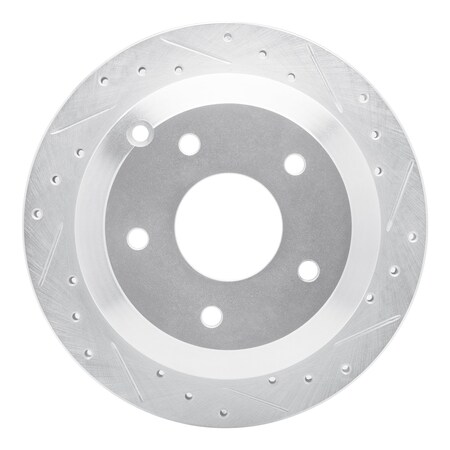 Dynamic Friction Co DFC Brake Rotor - Drilled and Slotted - Silver 631-52017R