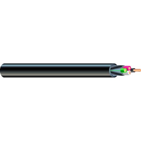 Southwire Multi-Conductor Cable, SJEOOW, 14 AWG, 4 C, Black, TPE, Stranded, 300V, Indoor/Outdoor, 250 ft 55040103