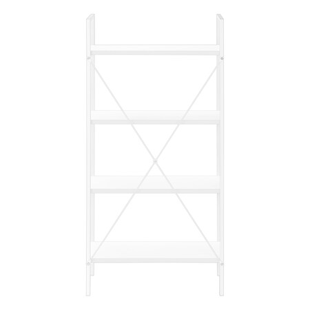 Homeroots 48" White Metal and Wood Four Tier Etagere Bookcase 489799