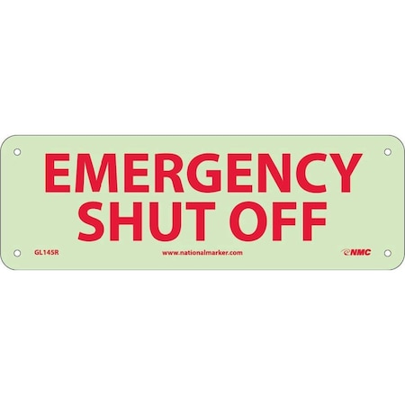 Nmc Emergency Shut Off Sign, GL145R GL145R