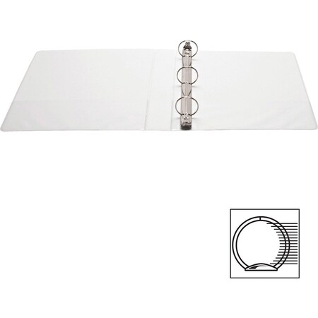 Business Source Ring Binder, White, Clear Sleeve BSN09955