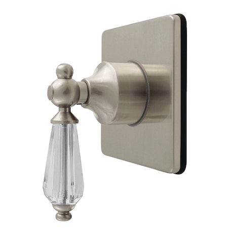Kingston Brass Single-Handle Six-Way Diverter Valve with Square Trim Kit, Brushed Nickel KS4048WLL