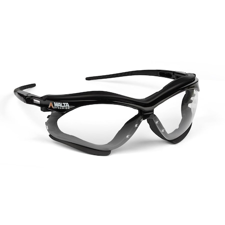 Malta Dynamics APEX Foam-Lined Safety Glasses-ANSI Z87.1 Spoggles, Anti Scratch Protective Eyewear (Clear), 12PK SG1200-12