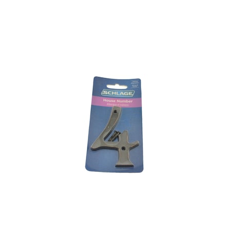 Schlage Residential Solid Brass Carded Classic House Number 4 Aged Bronze Finish SC23046716
