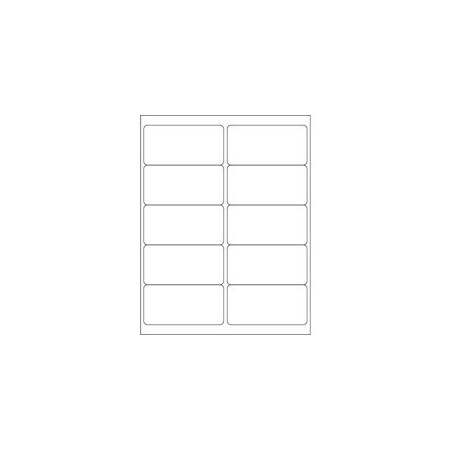 Bubblefast 4 x 2'' White Rectangle Laser Labels - 25 Sheet Pack-10 Labels per Sheet BFLL12425PK