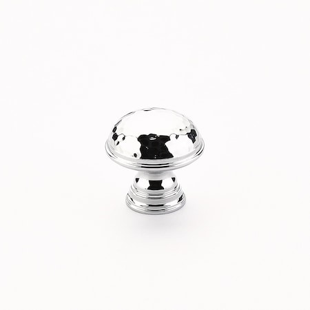 Schaub 1-1/4in Atherton Hammered Cabinet Knob Polished Chrome Finish 570-26