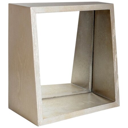 Homeroots 14" Champagne Wood Box Framed Accent Mirror 376385