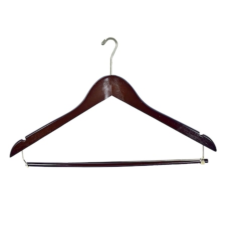 Rdi Mens Hanger Walnut Contoured Small Hook Brass 100cs, 100PK HGM-WCT-SMB