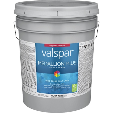 Valspar Medallion Plus Premium Paint & Primer Eggshell Interior Paint Ultra Wht 5 Gal. 028.0022002.008