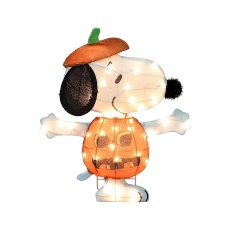 Peanuts 24 in. Prelit Snoopy in Jack-O-Lantern Yard Decor 70333-24