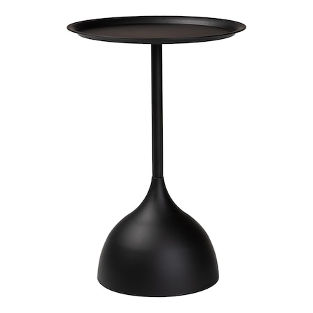 Baxton Studio Webb Metal Pedestal Accent Table, Black 259-14291-ZORO
