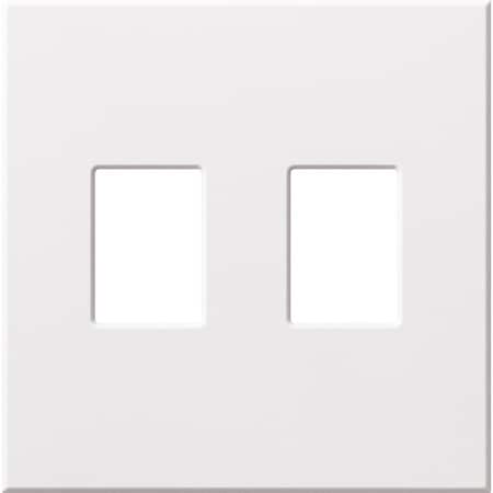 Lutron Architectural Wall Plates, Number of Gangs: 2 Plastic, Matte Finish, White VWP-2-WH