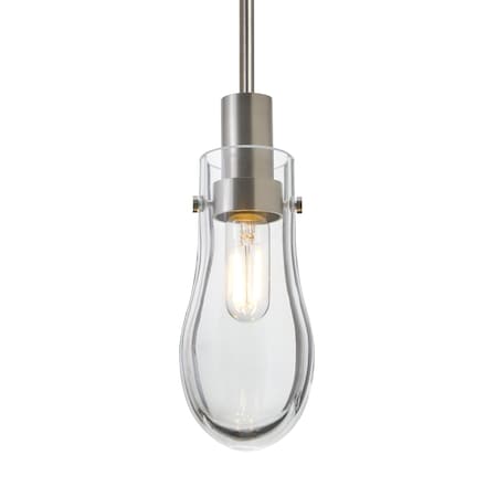 Besa Lighting Wish Cord Pendant, Clear, Satin Nickel Finish, 1x40W Incandescent 1JT-WISHCL-SN