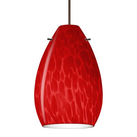 Besa Lighting Besa Pera 6 Pendant, Red Cloud, Bronze Finish, 1x 5W LED 1XT-1713RC-LED-BR