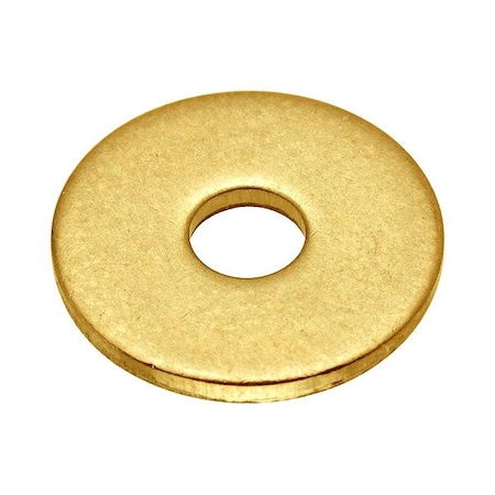 Zoro Select Flat Washer, For Screw Size #4 , Brass Plain Finish, 5 PK WASB#4WBR