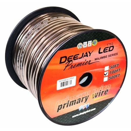 Deejay Led 4-Gauge 100 Foot Black Pure Copper Stranded Power Cable TBH4100BLKCOPPER