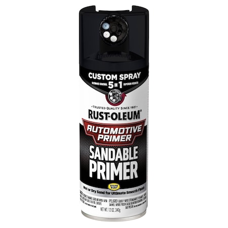 Rust-Oleum Automotive Custom 5-in-1 Sandable Primer Spray, Black, 12 oz 399968