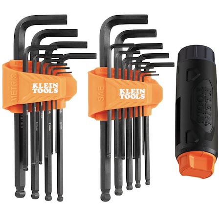 Klein Tools Standard Hex Key Set, SAE/MM, 22pc BLS22H