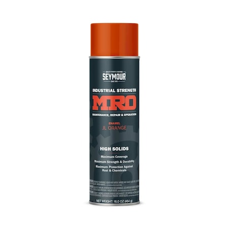 Seymour Midwest MRO Industrial High-Solids Spray Paint, JL Orange, 16 oz 6201436-1