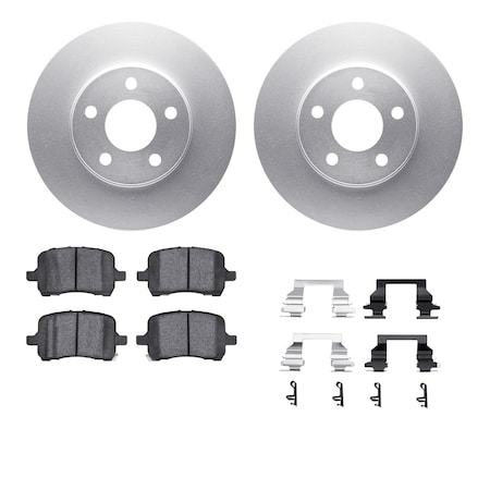 Dynamic Friction Co DFC GEOSPEC Coated Rotors with 5000 Brake Pads - Ceramic and Hardware 4512-47082