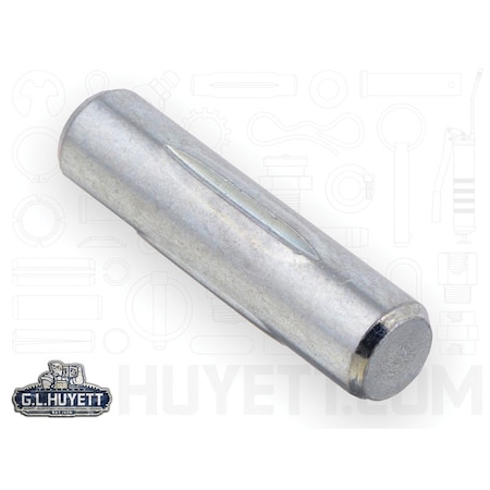 Huyett Type E Grooved Pin, Zinc Plated Low Carbon Steel, 0.312 in Dia x 0.310 in Small End Dia x 1.500 in L GP-0312-1500-E