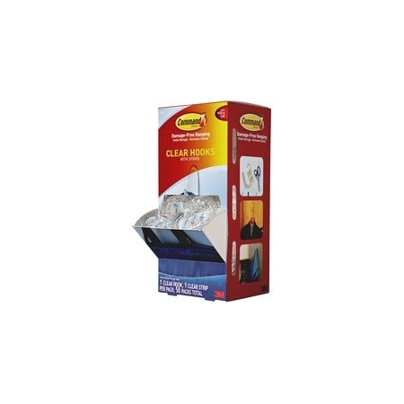 Command Hook, Medium, Clear, 50PK 17091CLRCABP