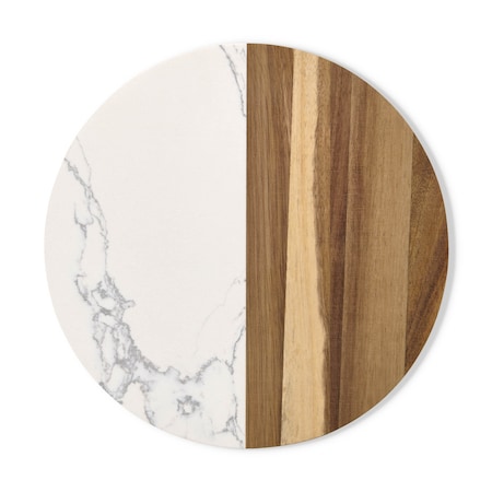 Hic Kitchen Maison du Fromage Round Cultured Marble & Acacia Wood Cheese Board 22186