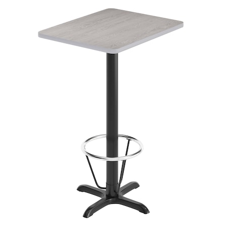 Flash Furniture Rectangle 30 in L, 24 in W, Gray XU-GYTB-2430-T2222B-3CFR-GG