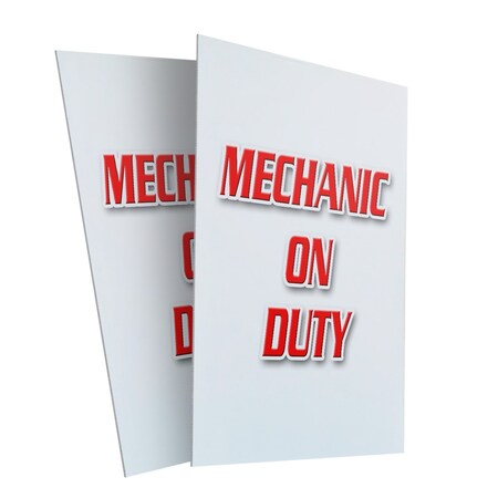 Signmission Mechanic On Duty, Plastic Signs Only 24 Inch x 36 Inch, Corrugated Plastic, 2PK CSB-2436-2PACK-Mechanic On Duty