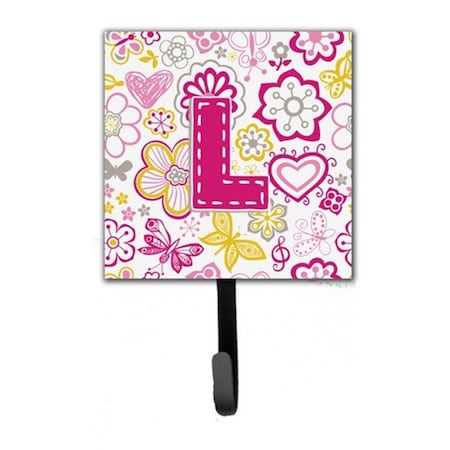 Carolines Treasures Letter L Flowers And Butterflies Pink Leash and Key Holder CJ2005-LSH4